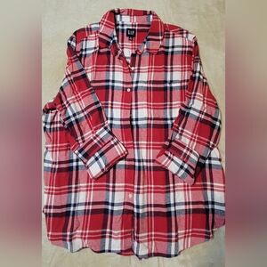 GAP Red and Black Plaid Shirt